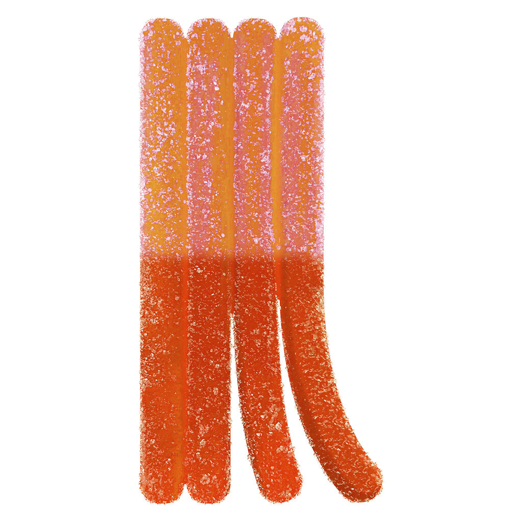 Olli Stikistix : Sour Fizzy Peach Lemonade CBG:CBN:THC:CBD Chews (4pk)