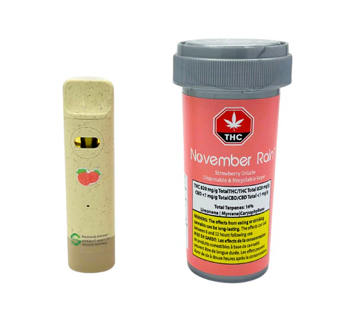 November Rain : Strawberry Drizzle 0.5G Biodegradable Aio Vape (1x0.5g)