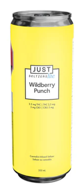 Just Seltzers Lite : Wildberry Punch 2.5 Thc + 5 Cbg Seltzer (355ml)