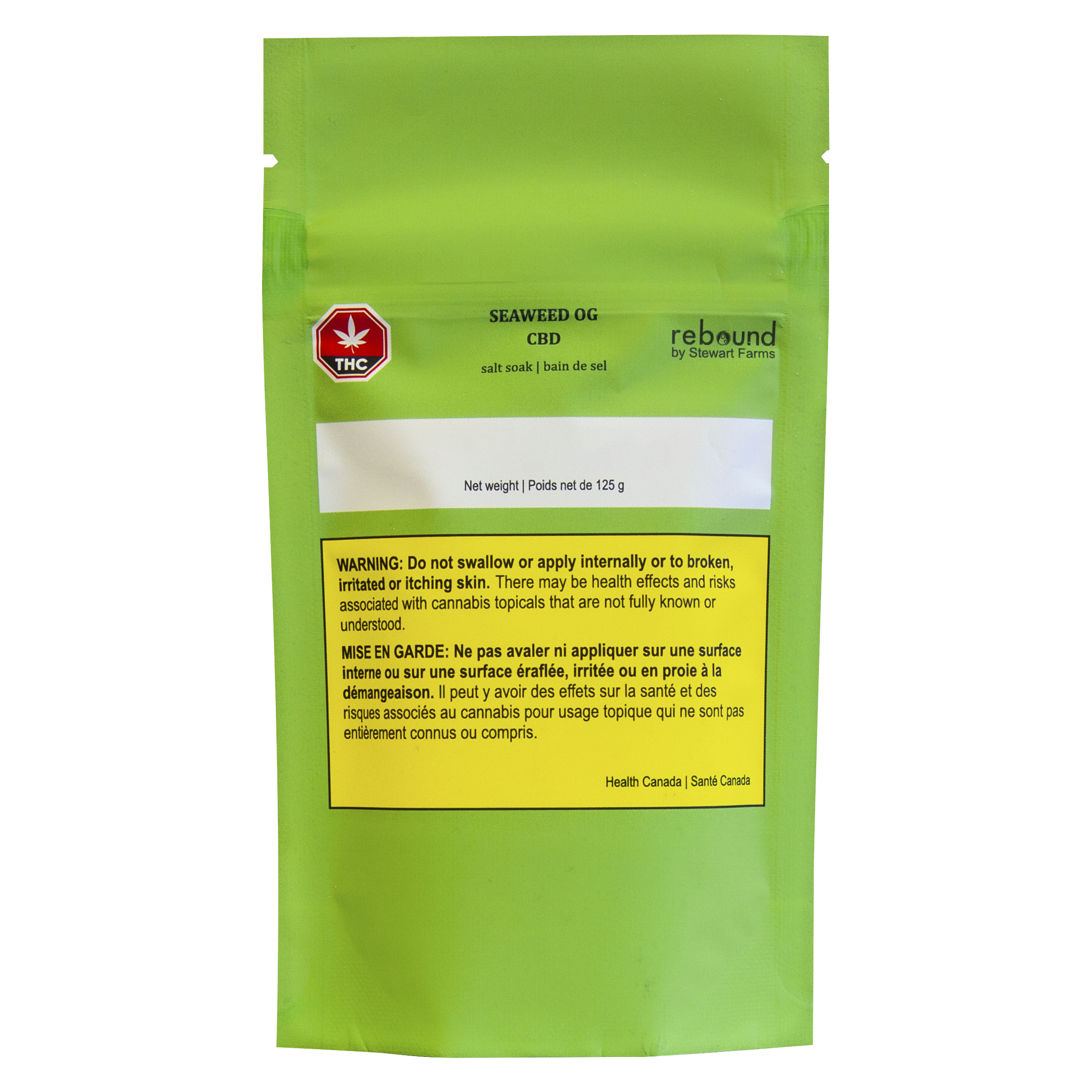 REBOUND BY STEWART FARMS : SEAWEED OG CBD SALT SOAK - SEAWEED OG CBD SALT SOAK 125g (250mgCBD)