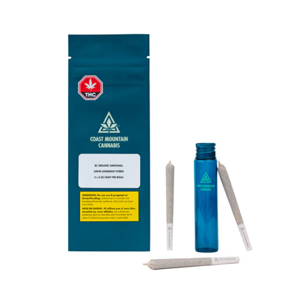 Coast Mountain Cannabis : BC Organic Dancehall Pre-Rolls (3pk)