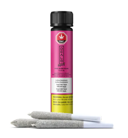Dealr Infused : Pink Bubblegum Infused Pre-Rolls (3pk)