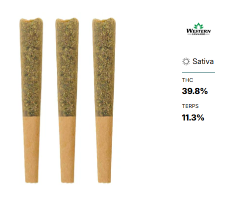 Western Cannabis : Lime Soda Triple Infused Pre-Rolls (3x.5g)
