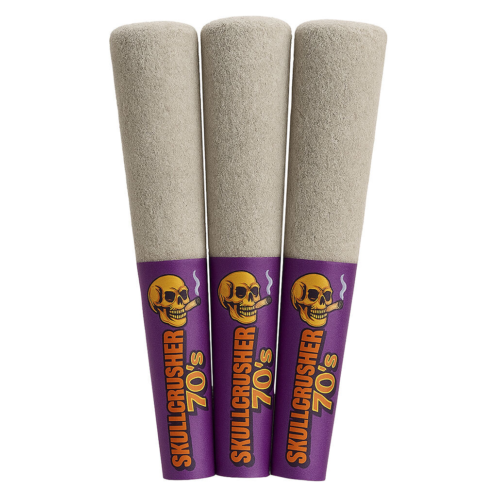 Skullcrusher 70'S : Iced Raspberry - Quad Diamond Infused Pre-Rolls (3pk)