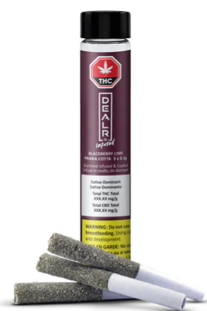 Dealr Infused : Blackberry Lime Panna Cotta Infused Pre-Rolls (3pk)