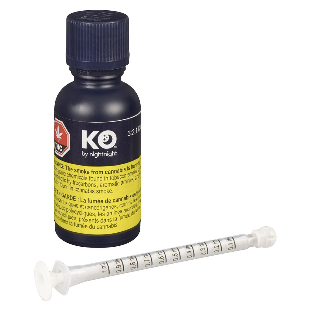 K.O. By Nightnight : 3:2:1 K.O. Oil (30x30mgCBD:20mgCBN:10mgTHC)