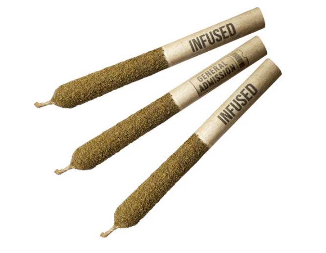 General Admission : Blue Razz Distillate Infused Pre-Rolls (3x.5g)