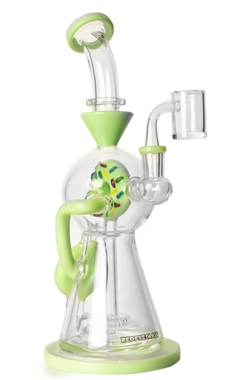 Red Eye Glass : 12" Donut Concentrate Recycler (Jade Yellow)