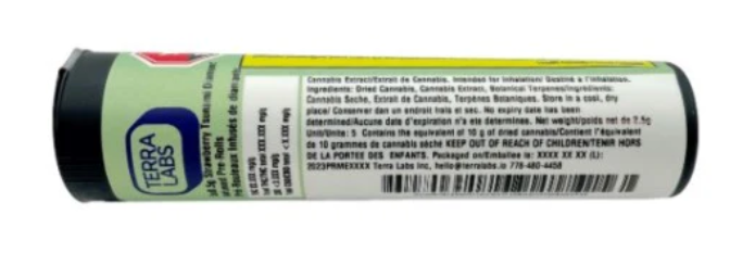 Terra Labs : Strawberry Tsunami Diamond Infused Pre-Rolls (3x0.5g)