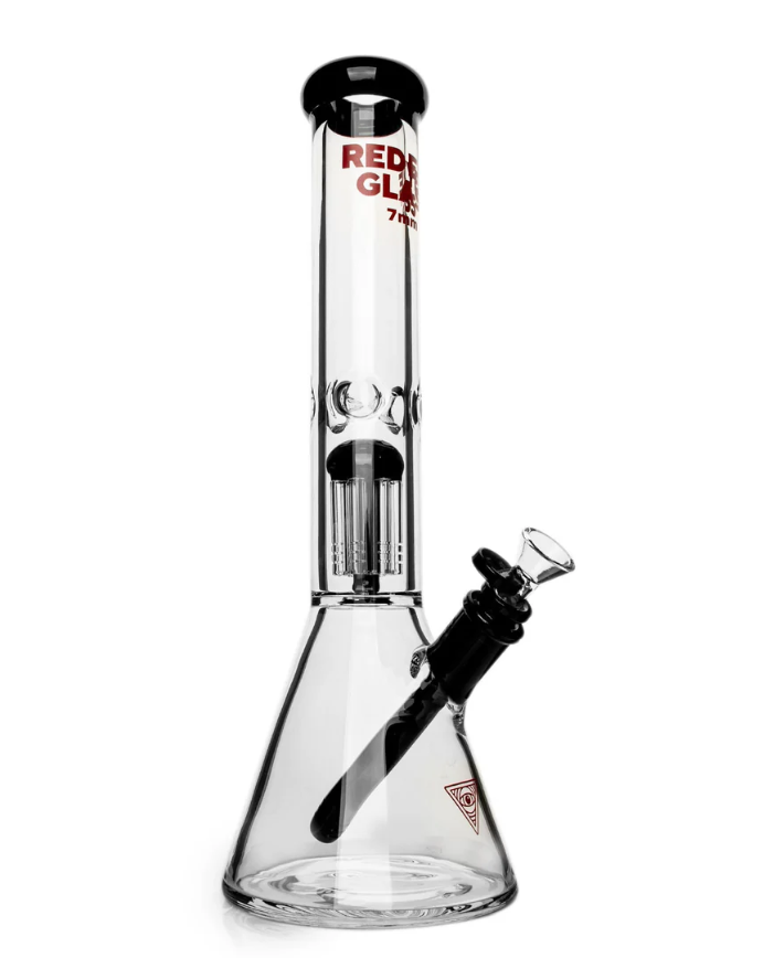 Red Eye Glass : 15" 7mm Thick Wildwood Dual Chamber Beaker Base Water Pipe (black)