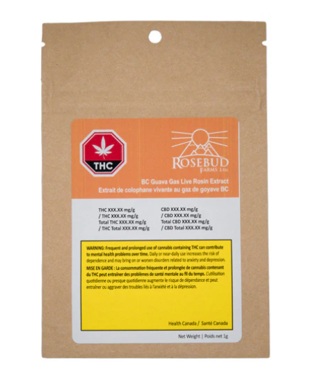 Rosebud Cannabis Farms : BC Guava Gas Live Rosin - Rosebud Cannabis Farms : Bc Guava Gas Live Rosin (1g)
