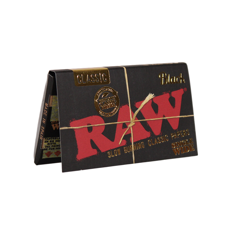 RAW BLACK ROLLING PAPERS - RAW : RAW BLACK SINGLE WIDE DOUBLE WINDOW