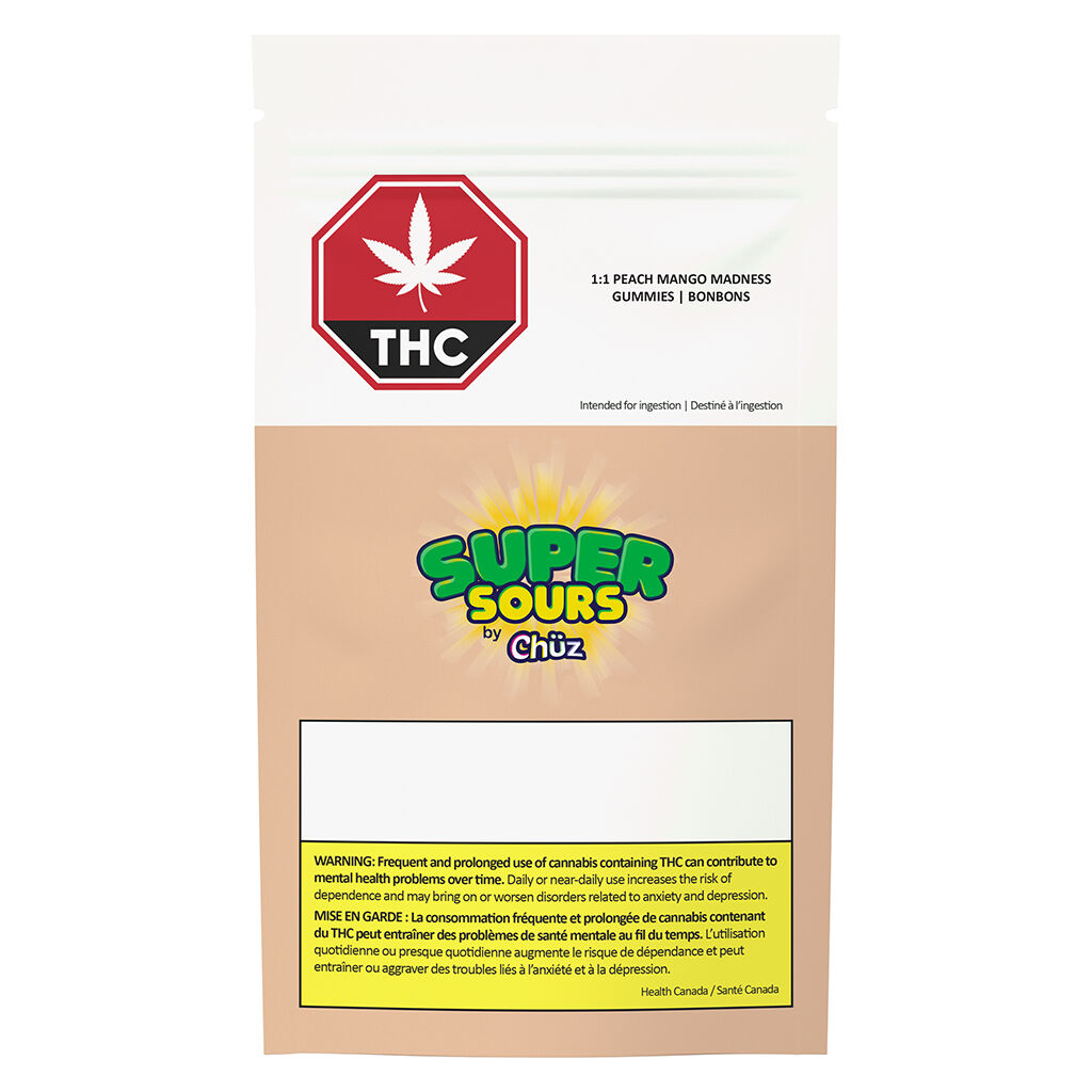 Chuz : SUPER SOURS 1:1 PEACH MANGO MADNESS - SUPER SOURS 1:1 PEACH MANGO MADNESS (4-Pack)