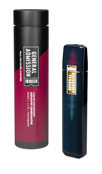 General Admission : Grape Grenade Liquid Diamond Blend All-In-One Vape (1g)