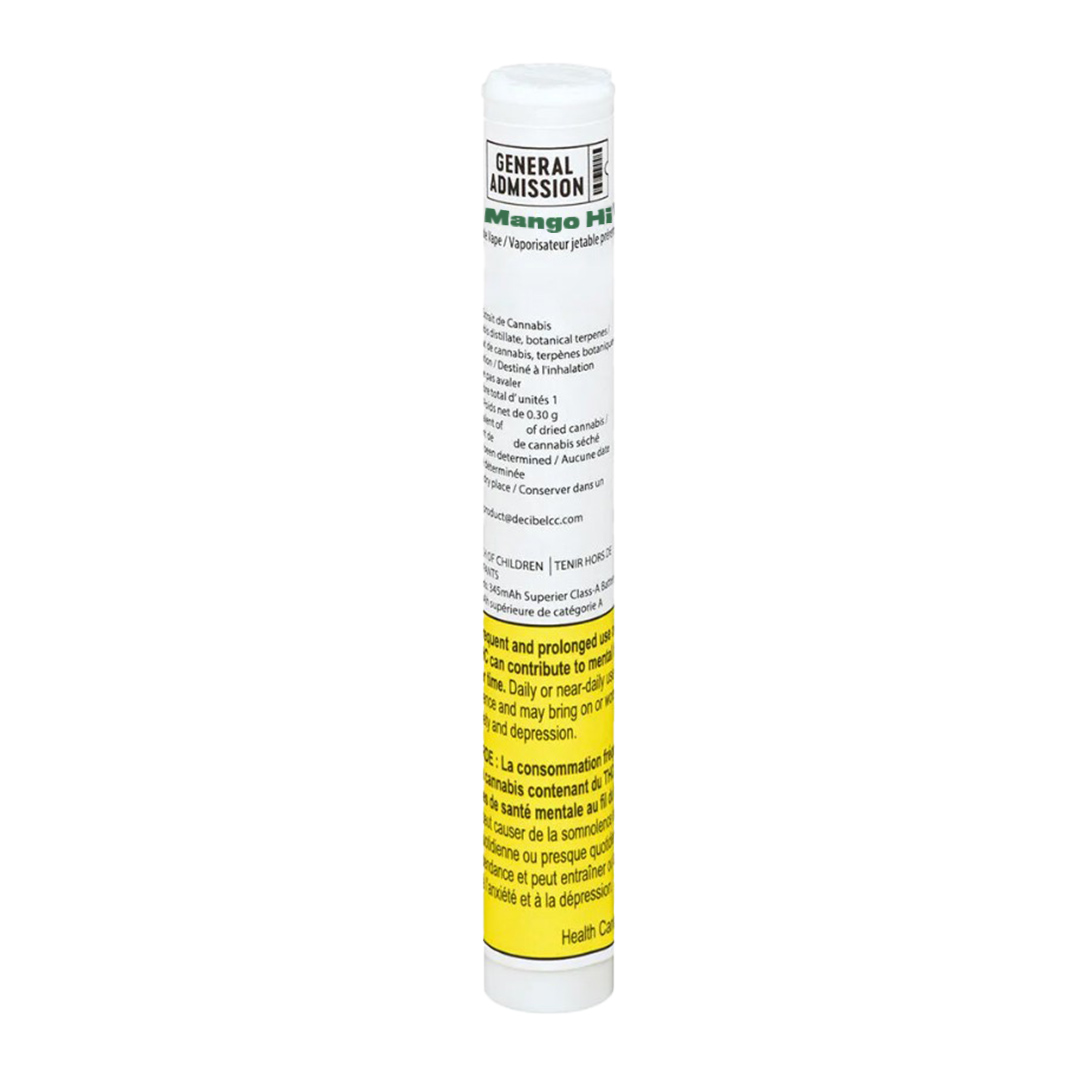 General Admission : MANGO HIGH CHEW DISPOSABLE VAPE (.3g)