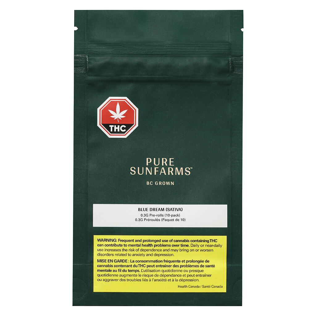 PURE SUNFARMS : BLUE DREAM PRE-ROLLS - BLUE DREAM PRE-ROLLS (3x.5g)