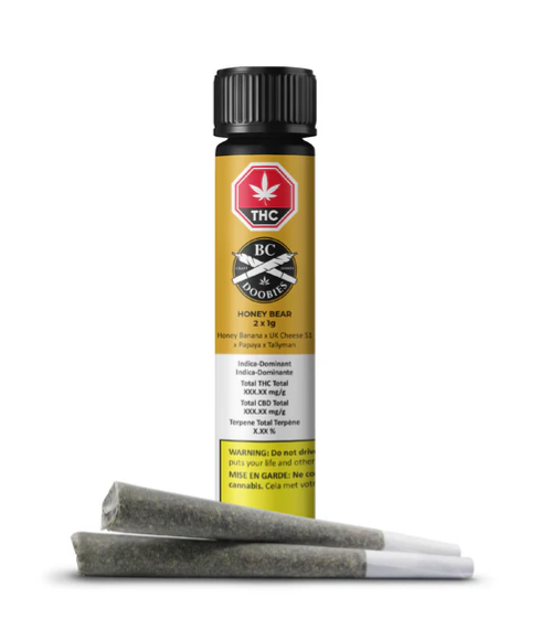 BC Doobies : Honey Bear Pre-Rolls (2pk)
