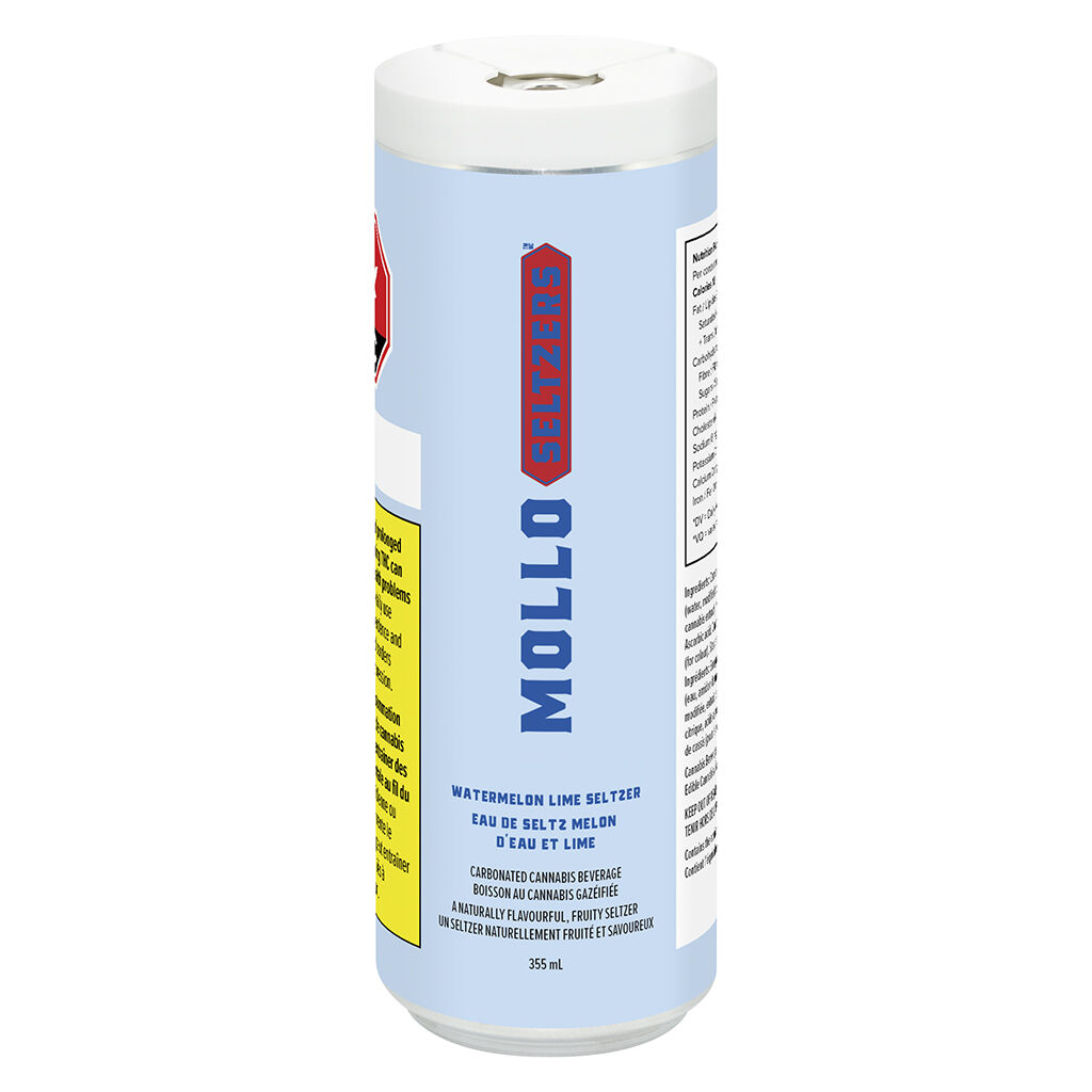 Mollo Seltzers : Watermelon Lime Seltzer (10mgTHC:20mgCBG)