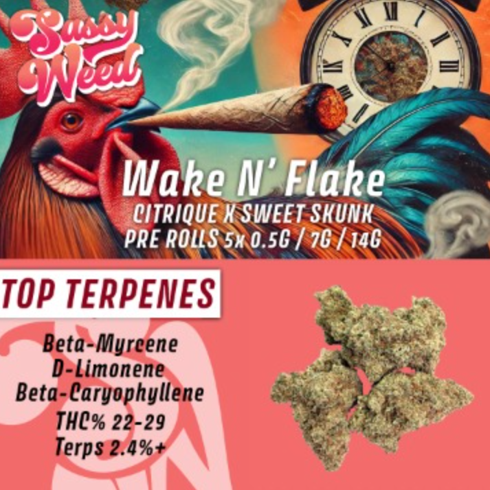 Sassy Weed : Wake N Flake Pre-Rolls (5pk)