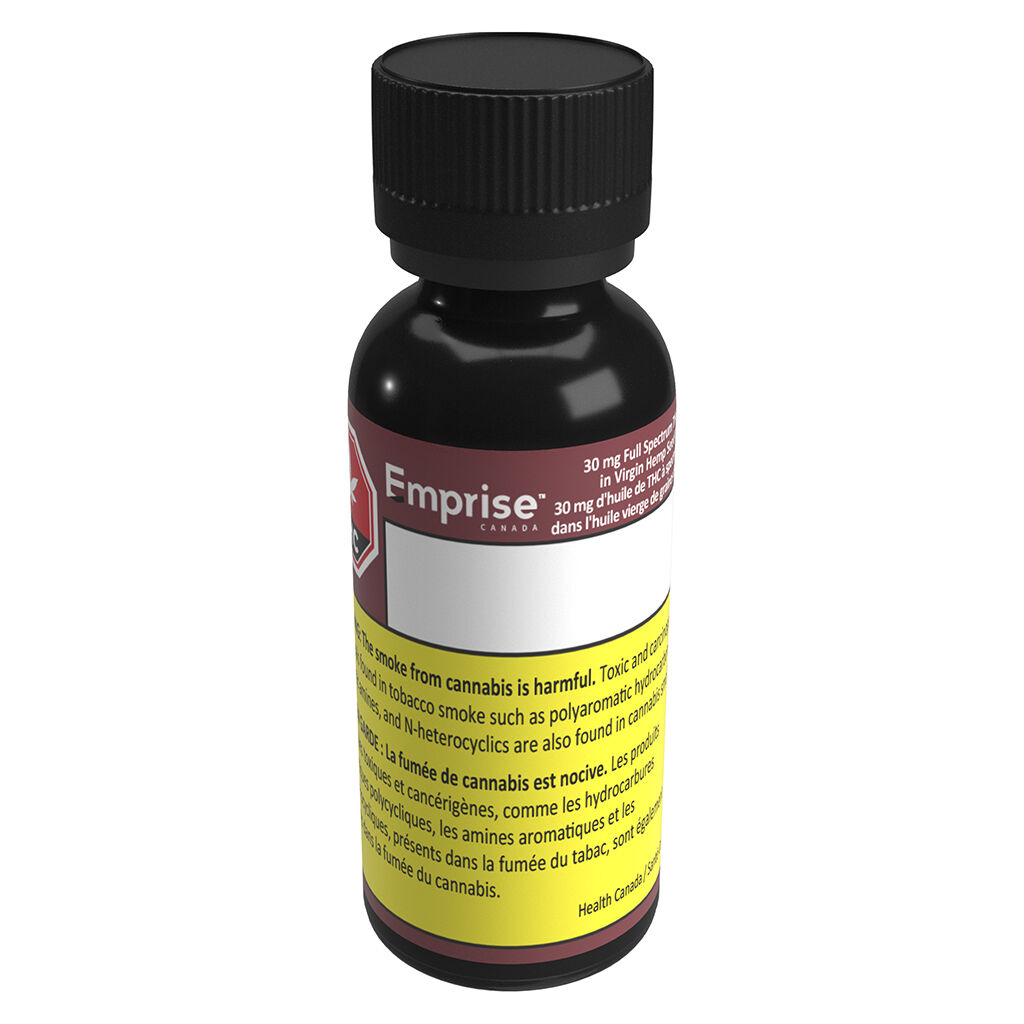 Emprise Canada : FULL SPECTRUM 30MG THC VIRGIN HEMP SEED OIL - FULL SPECTRUM 30MG THC VIRGIN HEMP SEED OIL (30ml)