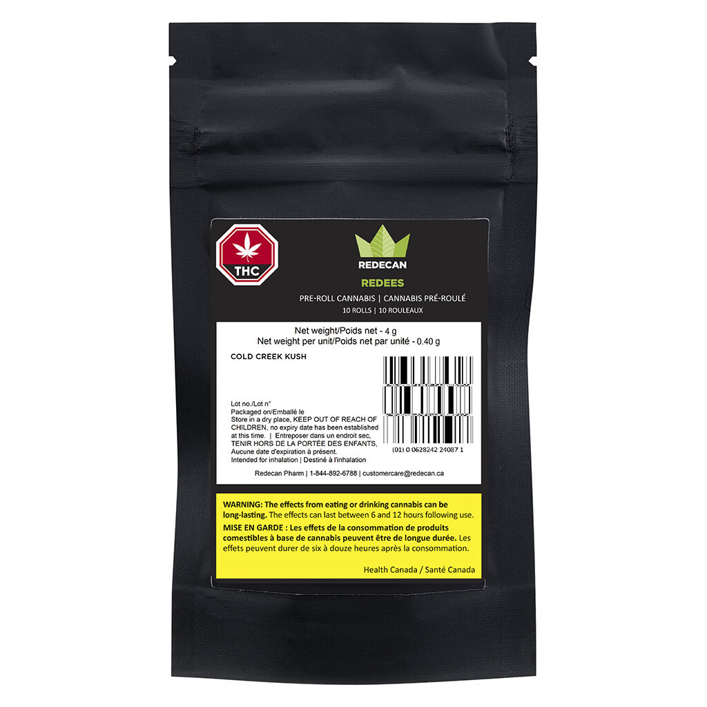 Redecan : REDEES COLD CREEK KUSH PRE-ROLLS (10x.4g)