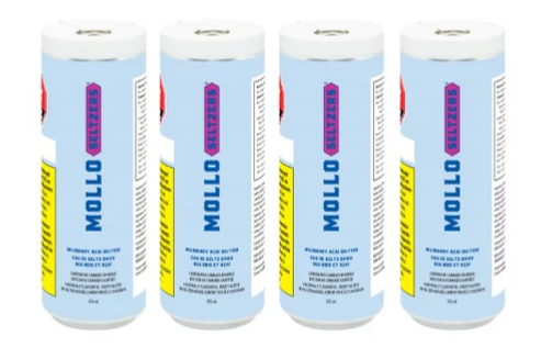 Mollo Seltzers : Wildberry Acai Seltzer THC:CBG (4pk)