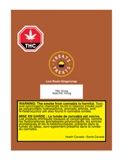 Treatsandtreats : Live Rosin Gingersnap (10mg THC)
