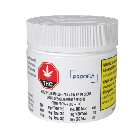 Proofly : Full Spectrum CBG + CBD + THC Relief Cream (25g)