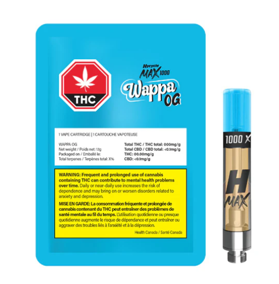 Hycycle Max 1000 : Wappa OG 1000 Cartridge (1.1g)