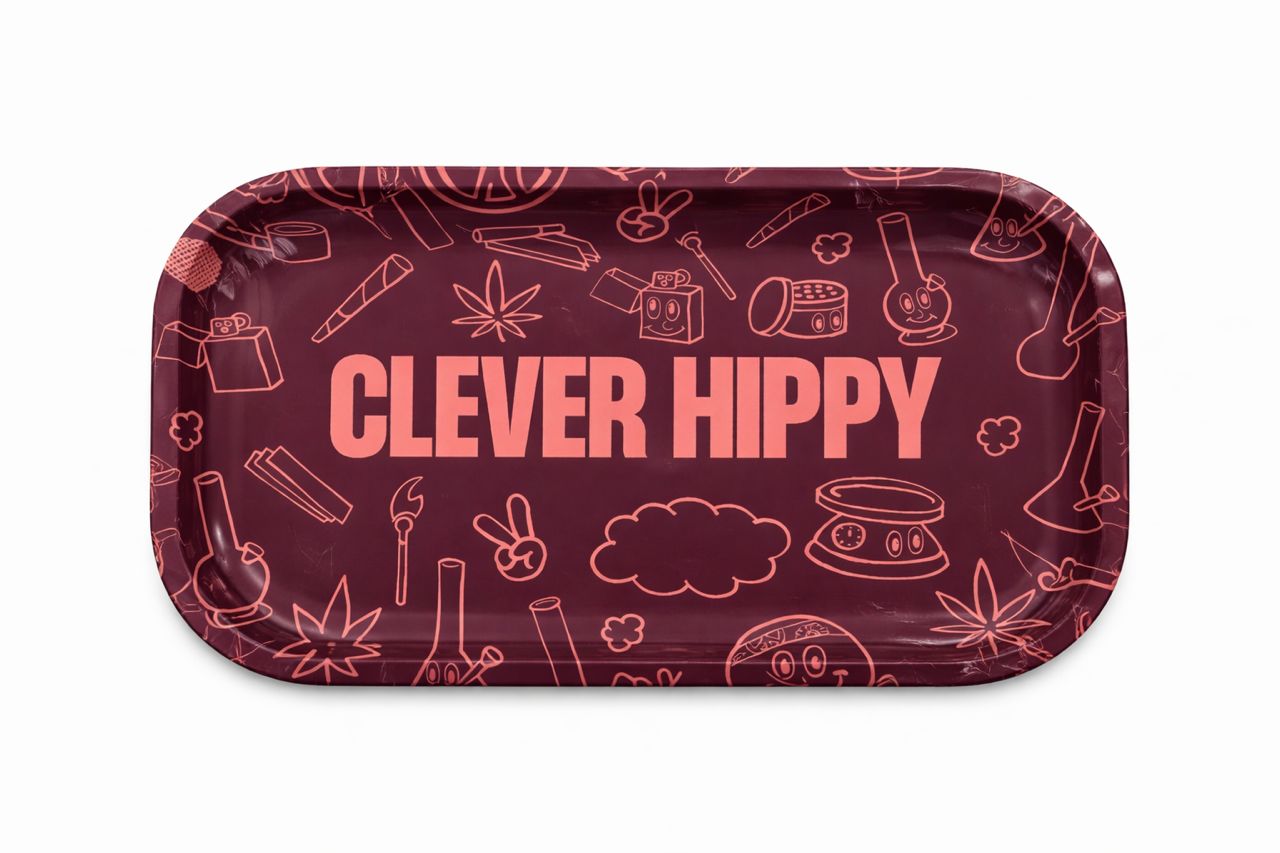Queens Cannabis : CLEVER HIPPIE METAL ROLLING TRAY - CLEVER HIPPIE METAL ROLLING TRAY (small)