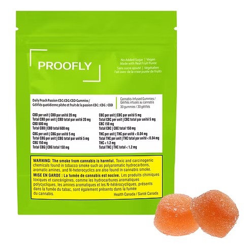 Proofly : Daily Peach Passion CBC:CBG:CBD Gummies (30pk)