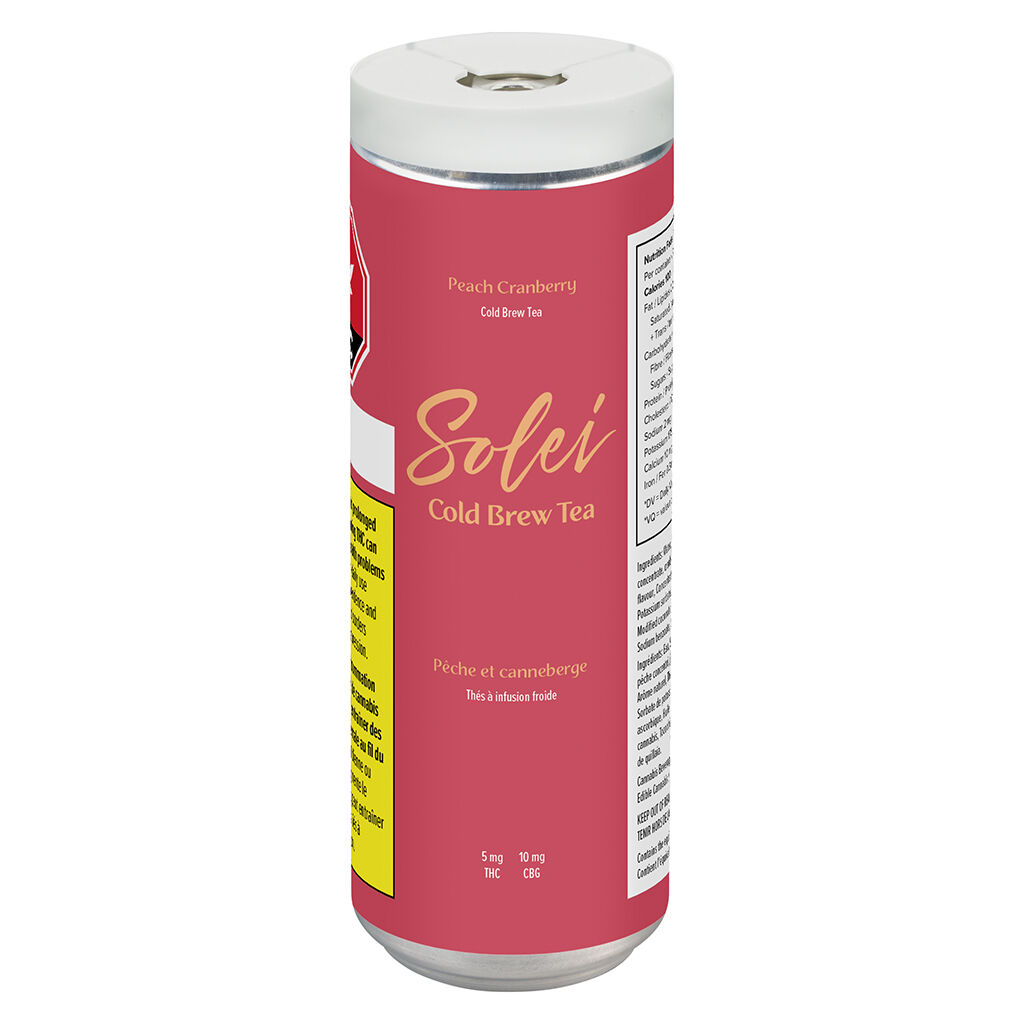 Solei : Peach Cranberry Cold Brew Tea 355ml (5mgTHC:10mgCBG)