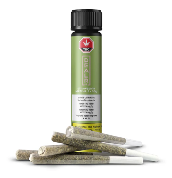 DEALR : Strawberry Matcha Pre-Rolls (5pk)