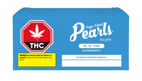 Pearls by Grön : Blue Razzleberry 3:1 CBG:THC Pearls (50pk)