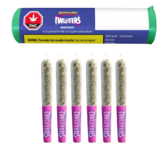 Rizzlers : Twisters-Grape Galaxy Infused Pre-Rolls - Rizzlers : Twisters Grape Galaxy Infused Pre-Rolls (6x.5g)
