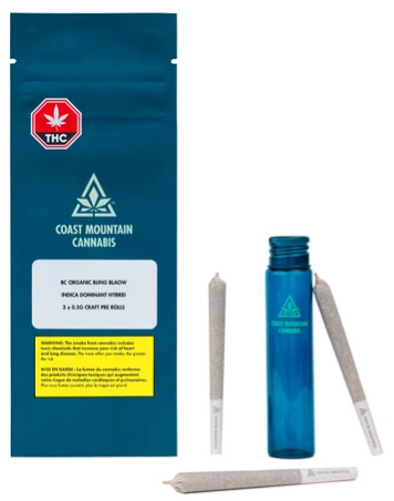 Coast Mountain Cannabis : Bc Organic Bling Blaow Pre-Rolls (3pk)