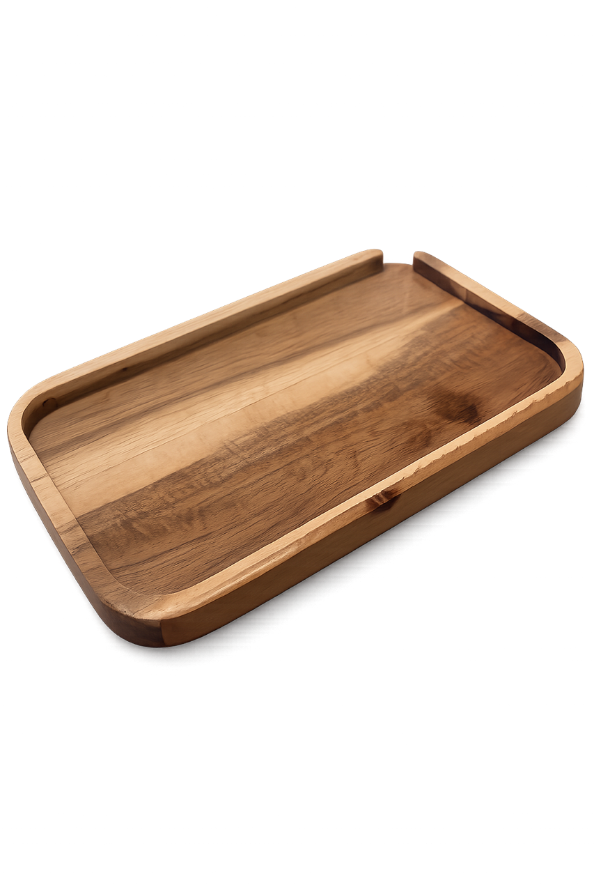 QUEENS CANNABIS : WOOD ROLLING TRAY - WOOD ROLLING TRAY