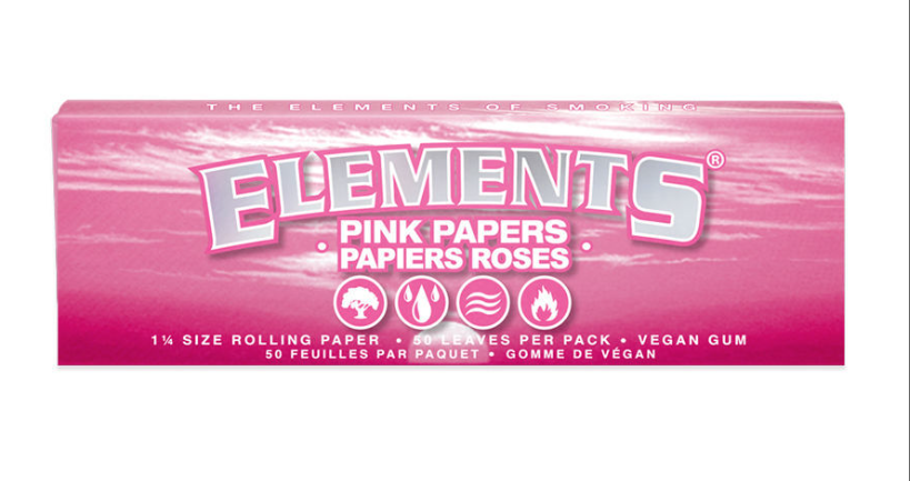 ELEMENTS : ELEMENTS PINK - Elements : Pink 1 1/4 Rolling Papers