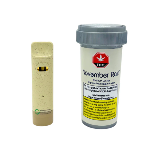 November Rain : Platinum Sunrise 0.5G Biodegradable Aio Vape (1x0.5g)