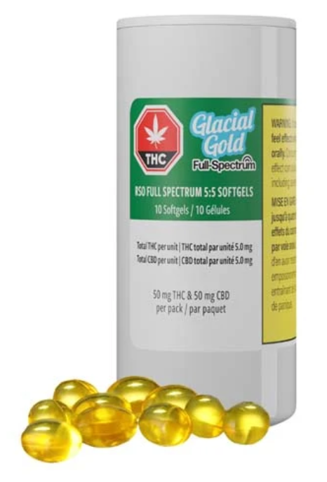Glacial Gold : RSO Full Spectrum 5:5 Softgels (10pk)