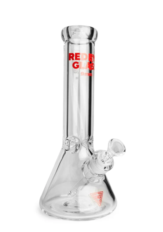 RED EYE GLASS : 12" 9mm Thick Beaker Base Water Pipe (clear)