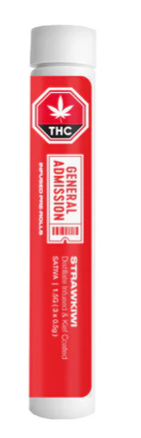 General Admission : Strawkiwi Distillate Infused Pre-Rolls (3x.5g)