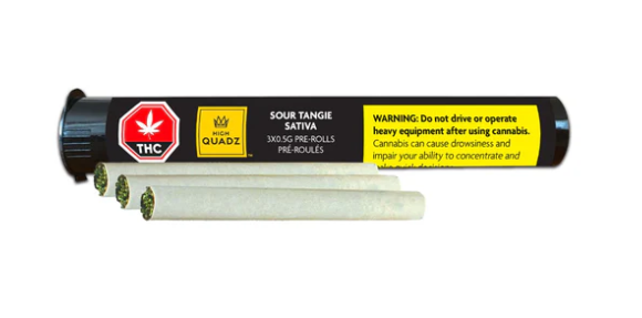 High Quadz : Sour Tangie Pre-Rolls (3x.5g) - High Quadz : Sour Tangie Pre-Rolls - Sour Tangie Pre-Rolls (3x.5g)