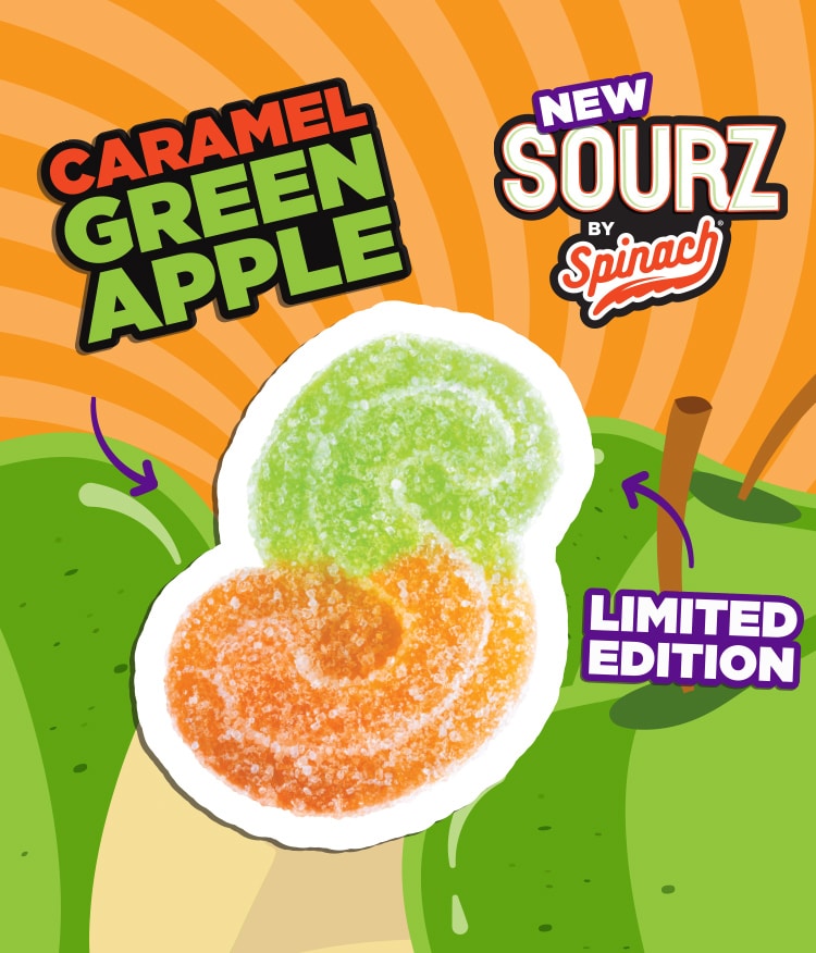 Sourz By Spinach : Caramel Green Apple Gummies Limited Edition (5x2mg)