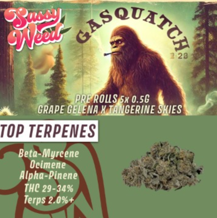 Sassy Weed : Gasquatch Pre-Rolls (5pk)