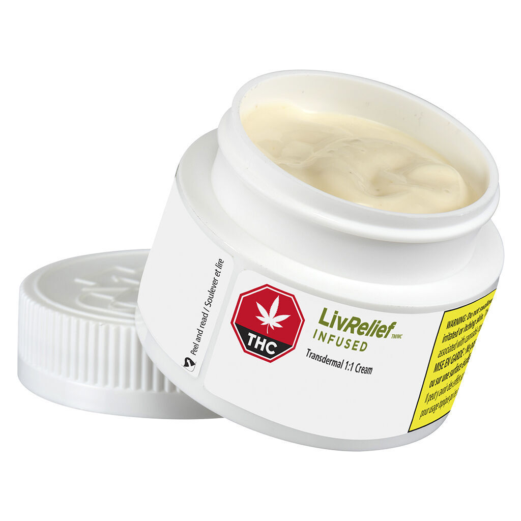 Livrelief Infused : Livrelief Transdermal 1:1 Cream (250mgTHC:250mgCBD)