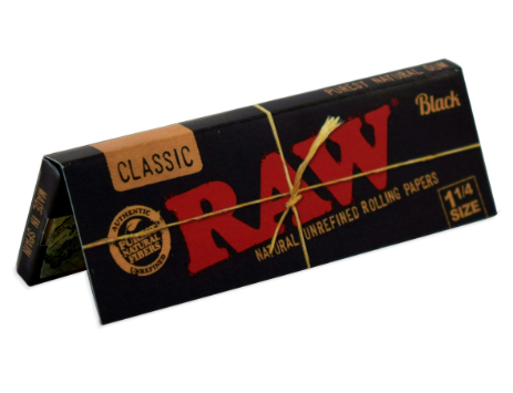 RAW BLACK ROLLING PAPERS - RAW : BLACK 1¼ ROLLING PAPERS