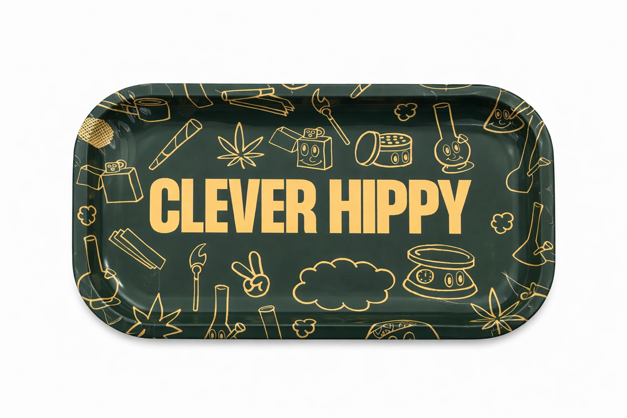 Queens Cannabis : CLEVER HIPPIE METAL ROLLING TRAY - CLEVER HIPPIE METAL ROLLING TRAY (medium)