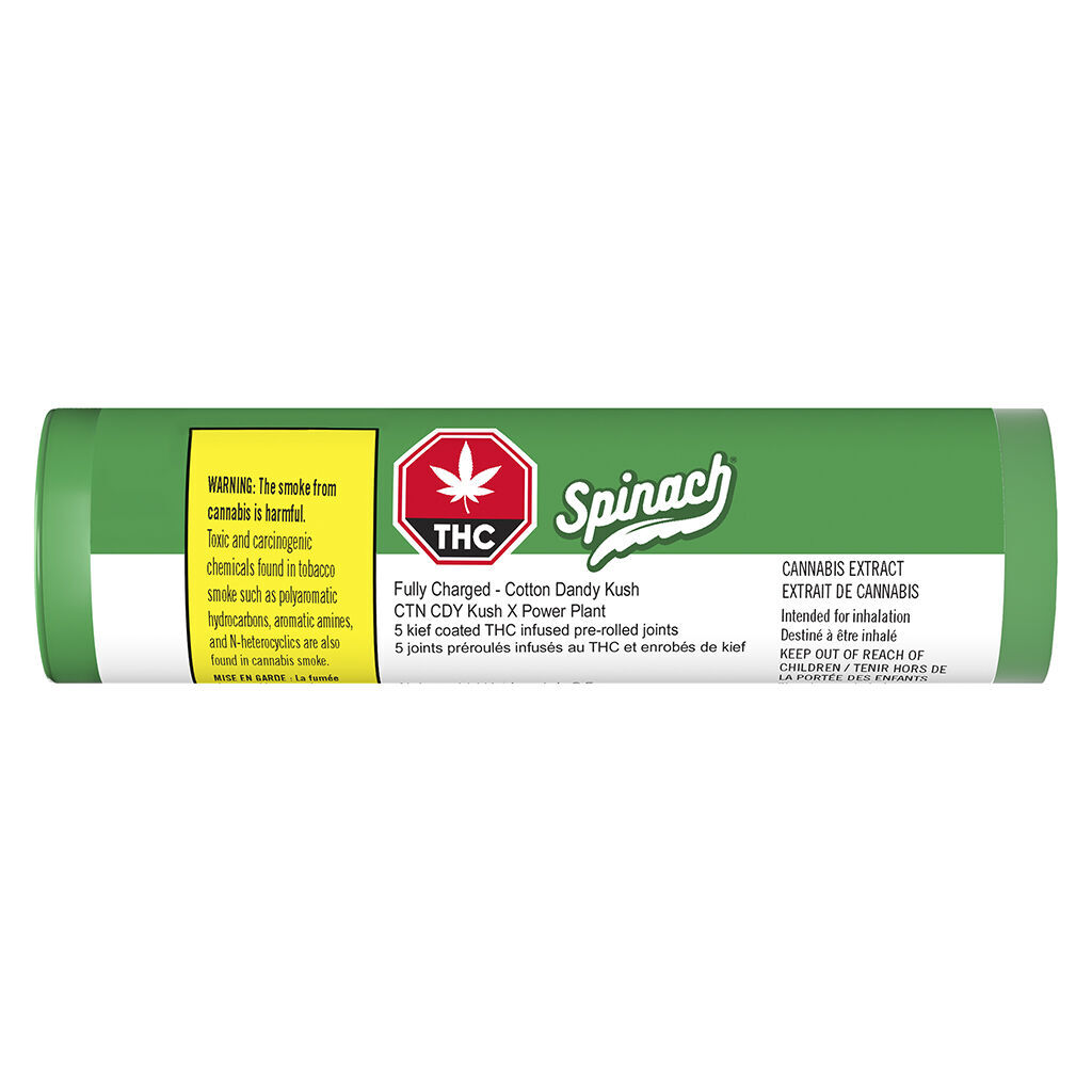 Spinach : Fully Charged Cotton Dandy Kush Infused Pre-Rolls (5x0.5g)