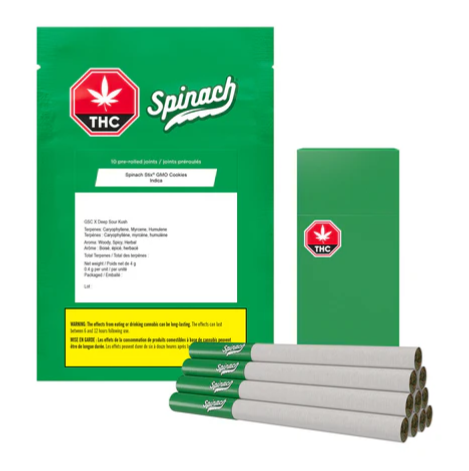 Spinach : Stix Gmo Cookies Pre-Rolls (10pk)